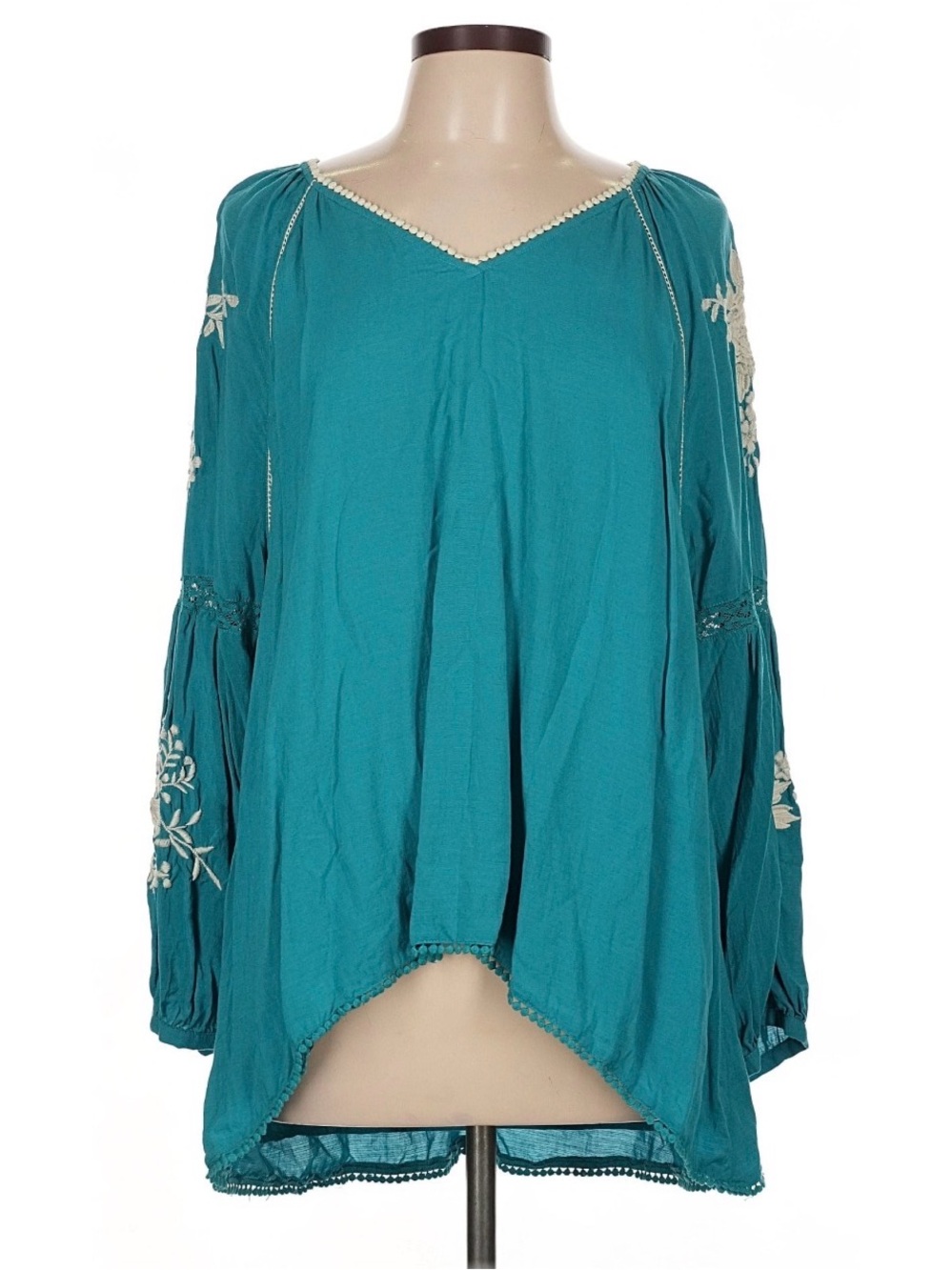 Sundance Naomi Isles Teal Embroidered Tunic Top